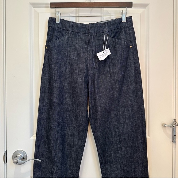 ‘ S Max Mara Label-cut Denim Carrot Trousers Size: US6 IT40 Spring / Summer - Picture 11 of 17